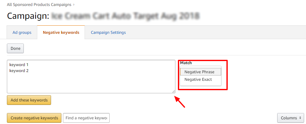 Positive Keywords V/S Negative Keywords