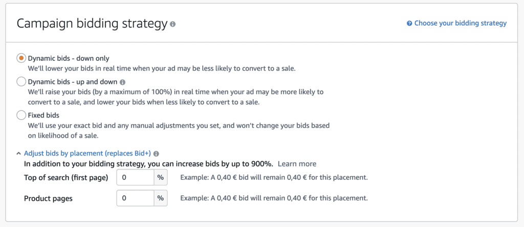 Specify The Bid Type