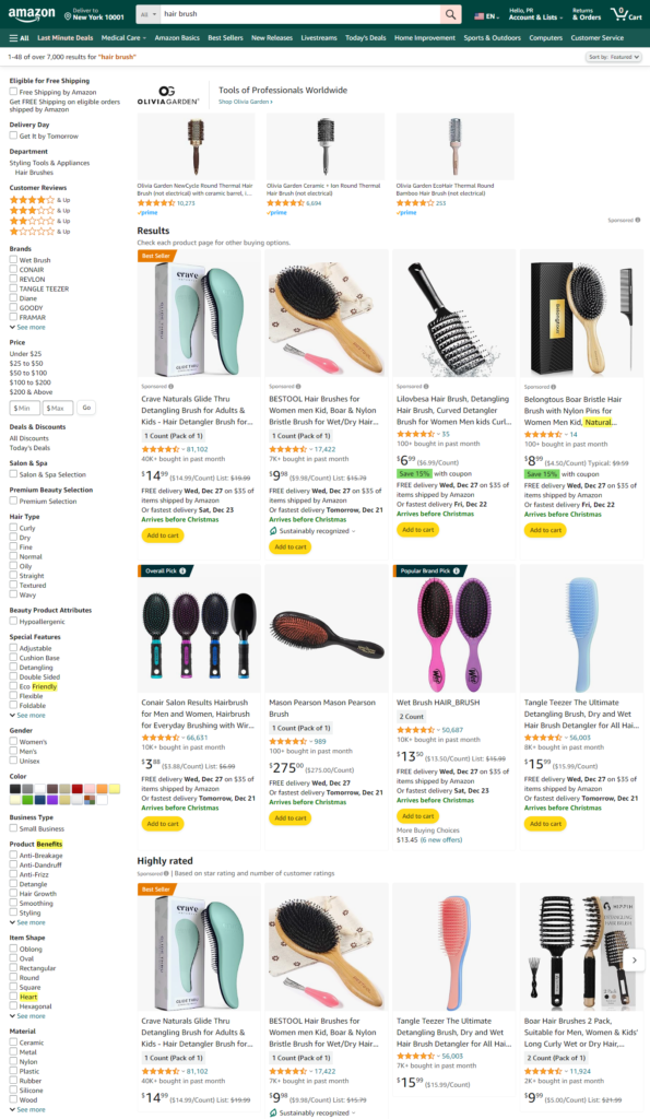 Amazon Search Results Page