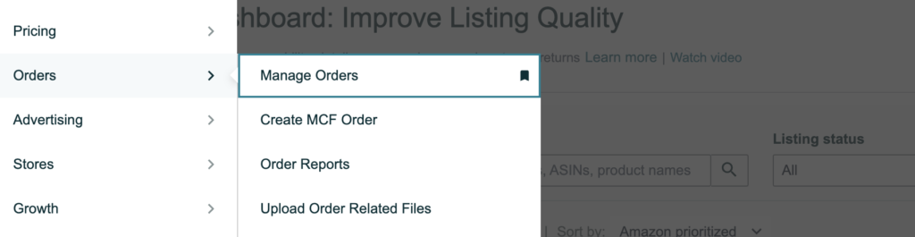 How to monitor orders, shipping, and fulfillment on the Seller Central dashboard?