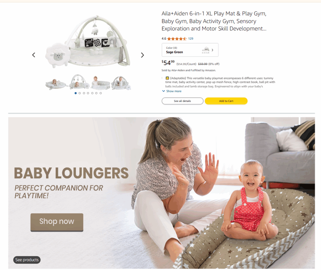 Side-by-side image showcasing product size variations