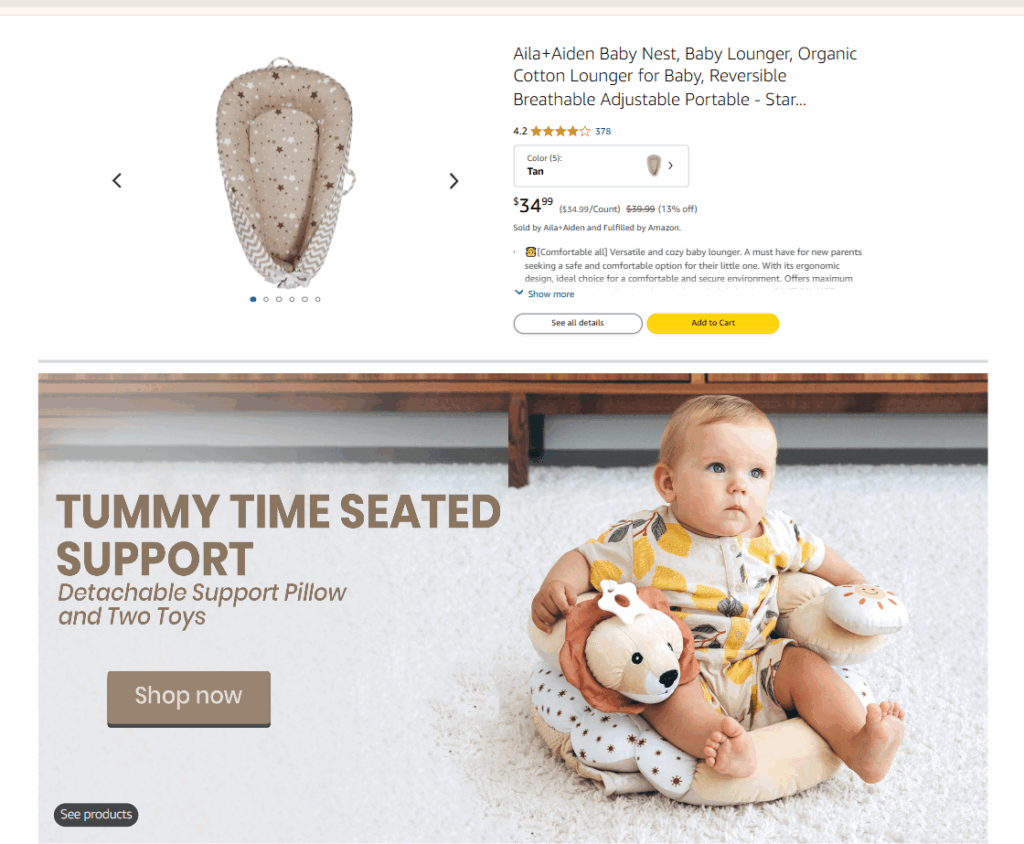 Example of lifestyle image used in Amazon product listing