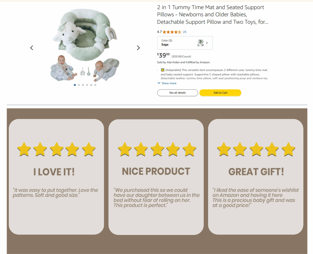 Example of lifestyle image used in Amazon product listing