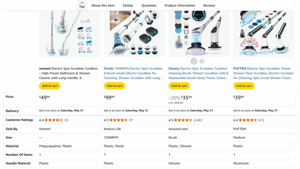 Add comparison tables to A+ Content