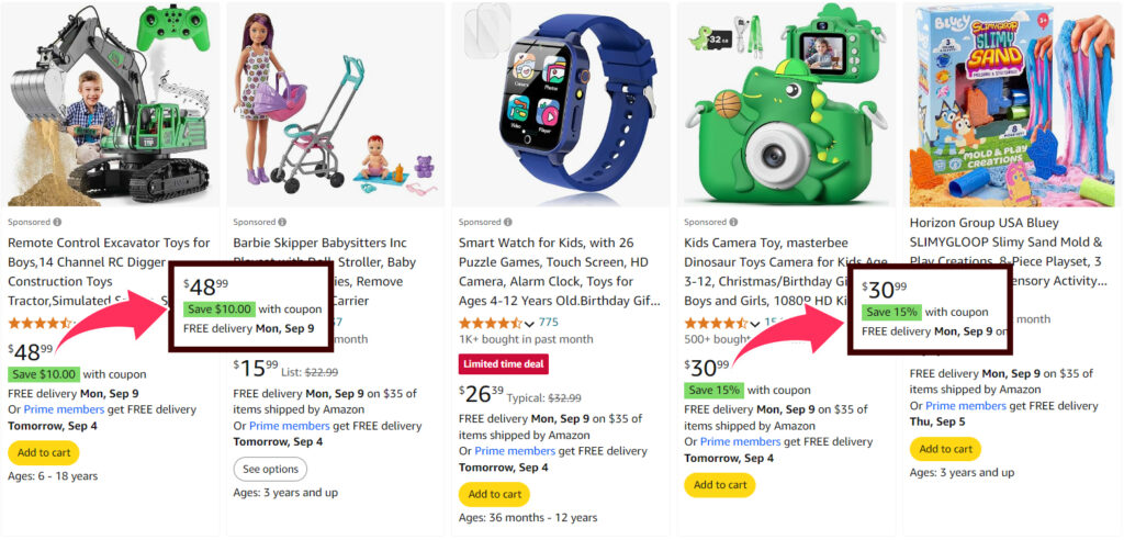 Understanding Extra Savings, Coupons, and Discounts Badges